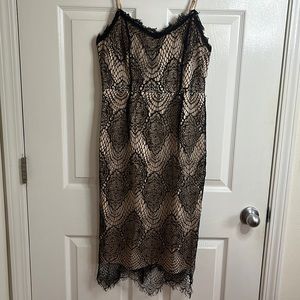 Missguided Black Lace w/nude slip dress! Size 10 good condition!